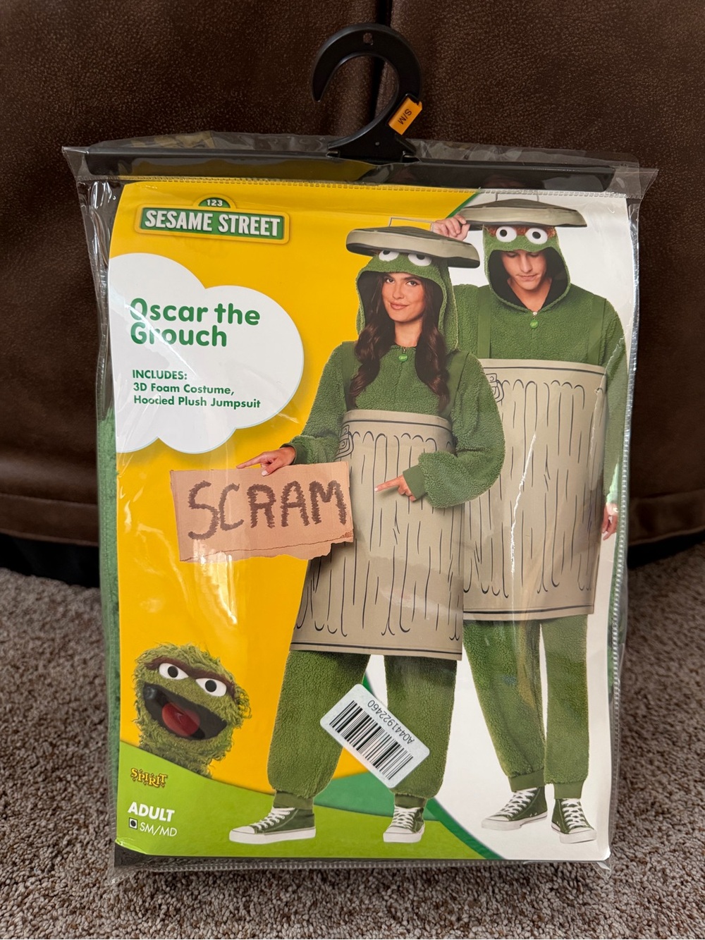 Sesame Street Oscar the Grouch Adult Trash Can Costume - Green
